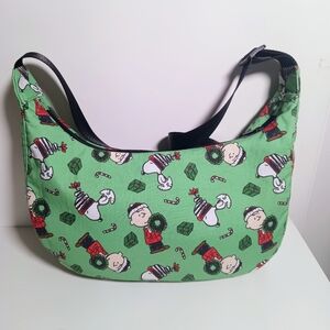 SOLD Custom Holiday Christmas Peanuts Snoopy Crescent Bag